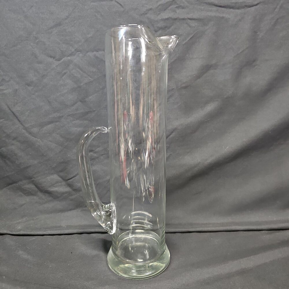 13" Clear Glass martini Pitcher w/ Pinch Style Spout & Handle